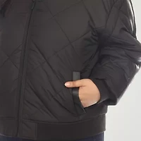 White Mark Womens Lightweight Plus Bomber Jacket