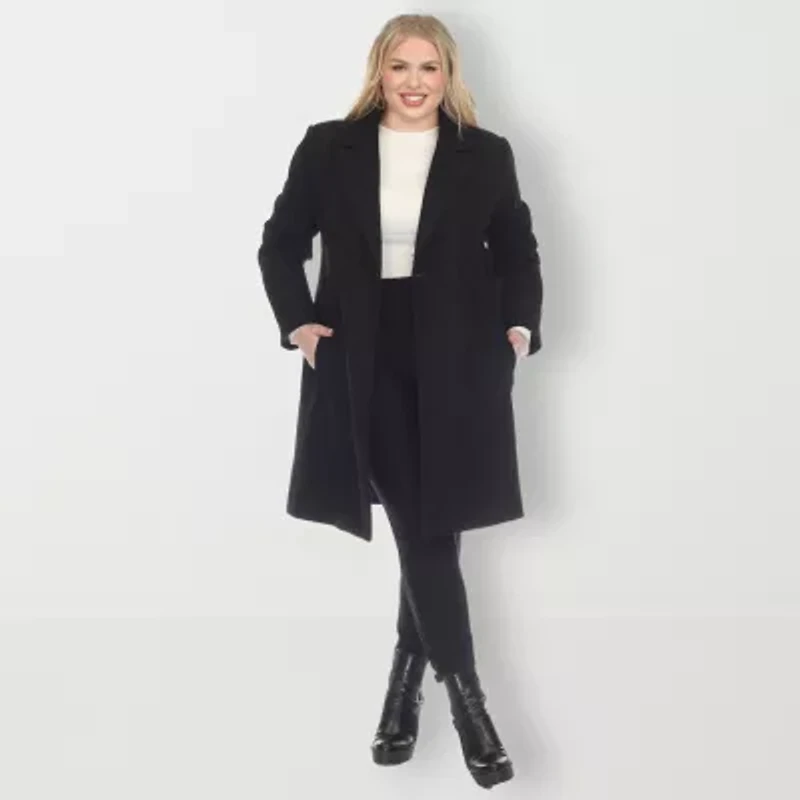 White Mark Womens Plus Lightweight Car Coat