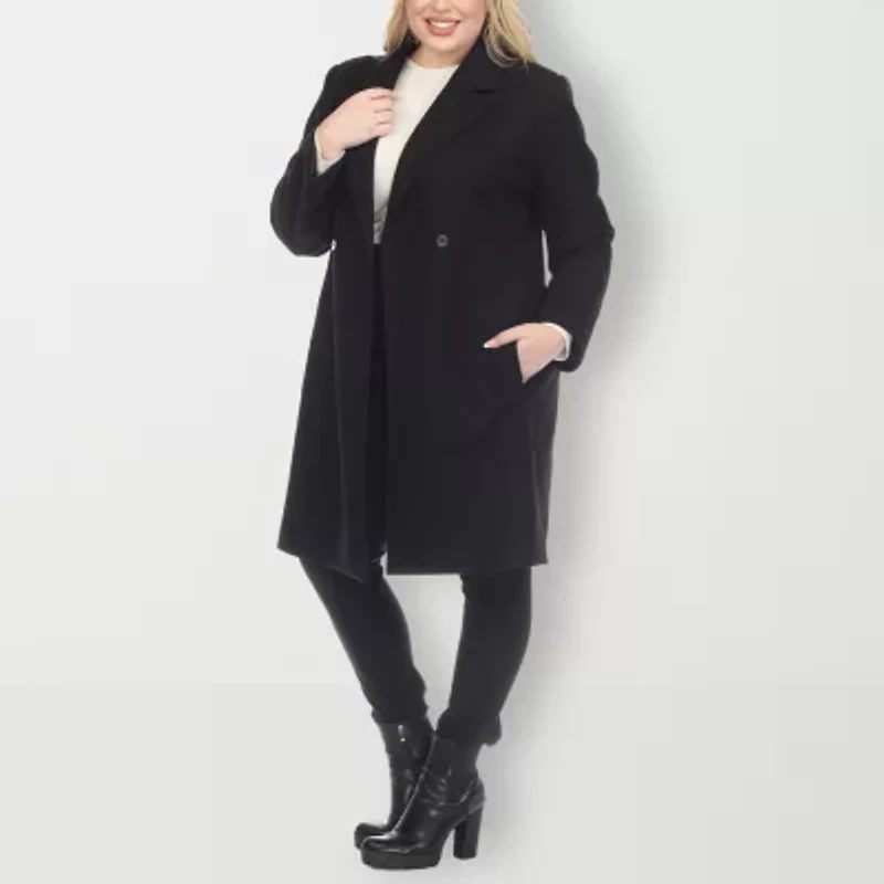 White Mark Womens Plus Lightweight Car Coat