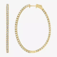 (G / SI1-SI2) 5 CT. T.W. Lab Grown White Diamond 10K and 14K White or Yellow Gold 56.4mm Hoop Earrings