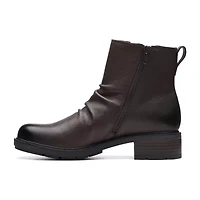 Clarks Womens Hearth Rose Block Heel Chelsea Boots