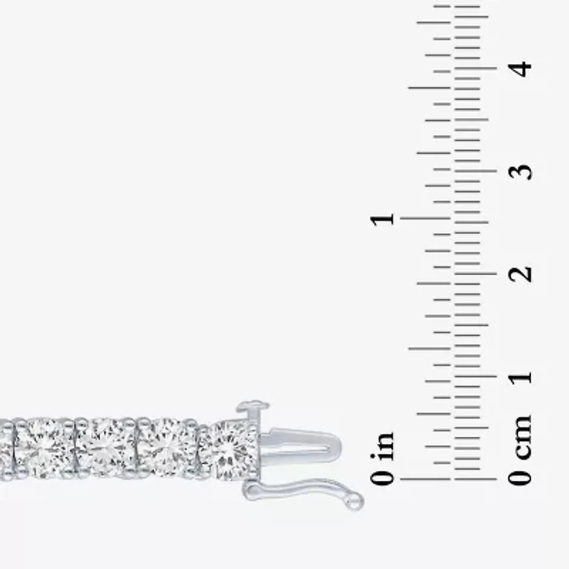 Womens White Sapphire Sterling Silver 18 Inch Tennis Necklace