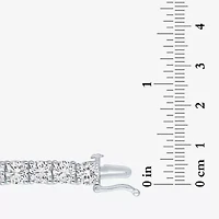 Womens White Sapphire Sterling Silver 18 Inch Tennis Necklace