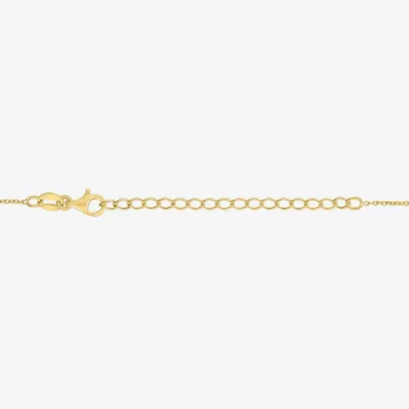 Zodiac Womens Lab Created White Sapphire 14K Gold Over Silver Round Pendant Necklace