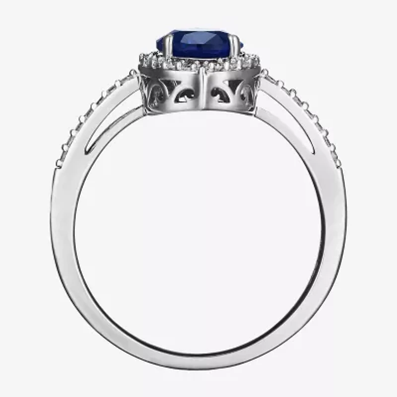 Womens Gemstone Sterling Silver Pear Cocktail Ring