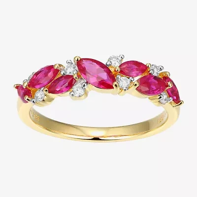 2MM Gemstone 18K Gold Over Silver Band