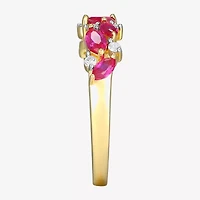 2MM Gemstone 18K Gold Over Silver Band