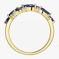 2MM Gemstone 18K Gold Over Silver Band