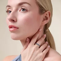 2MM Gemstone 18K Gold Over Silver Band