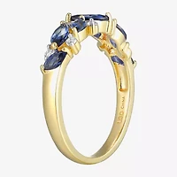 2MM Gemstone 18K Gold Over Silver Band