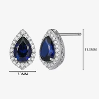 Gemstone Sterling Silver 11.2mm Pear Stud Earrings