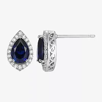 Gemstone Sterling Silver 11.2mm Pear Stud Earrings