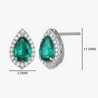 Gemstone Sterling Silver 11.2mm Pear Stud Earrings