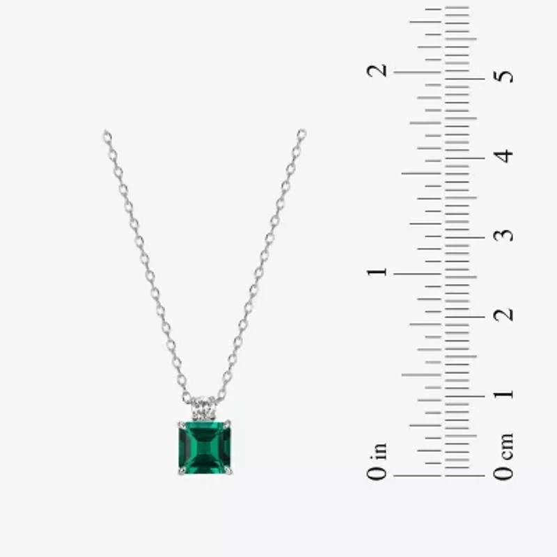 Womens Gemstone Sterling Silver Pendant Necklace