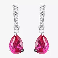 Gemstone Sterling Silver Pear Drop Earrings