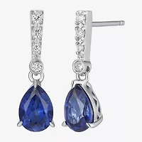 Gemstone Sterling Silver Pear Drop Earrings