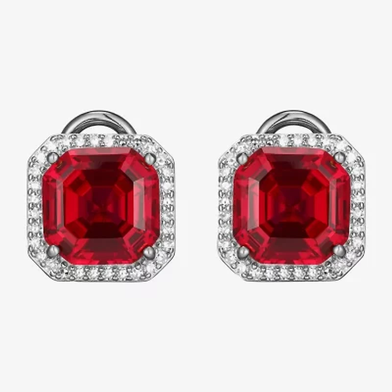 Gemstone Sterling Silver 11.4mm Cushion Stud Earrings