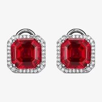 Gemstone Sterling Silver 11.4mm Cushion Stud Earrings
