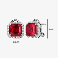 Gemstone Sterling Silver 11.4mm Cushion Stud Earrings