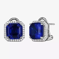 Gemstone Sterling Silver 11.4mm Cushion Stud Earrings