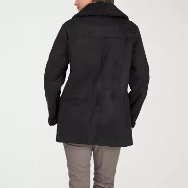Frye and Co. Womens Faux Shearling Midweight Coat