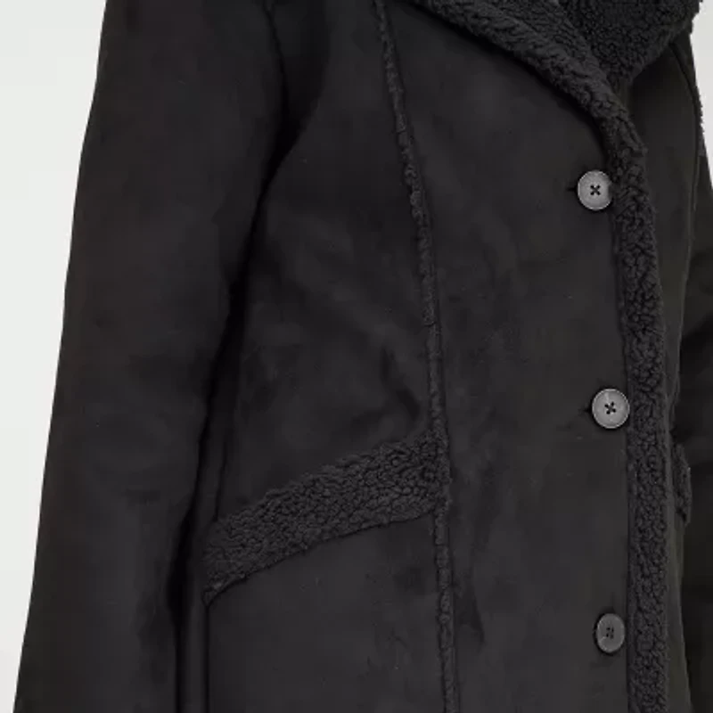 Frye and Co. Womens Faux Shearling Midweight Coat