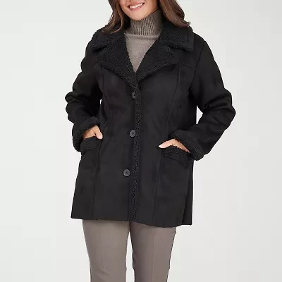 Frye and Co. Womens Faux Shearling Midweight Coat