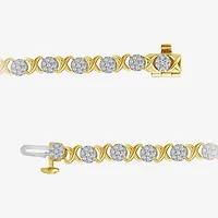 Diamond Blossom (I/ I1) Womens 1 1/6 CT. T.W.  Lab Grown White Diamond 10K Gold 8 Inch Tennis Bracelet