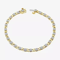 Diamond Blossom (I/ I1) Womens 1 1/6 CT. T.W.  Lab Grown White Diamond 10K Gold 8 Inch Tennis Bracelet