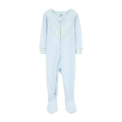 Carter's Baby Girls Footed Rib Crew Neck Long Sleeve One Piece Pajama
