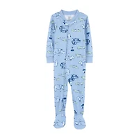 Carter's Baby Boys Footed Rib Crew Neck Long Sleeve One Piece Pajama