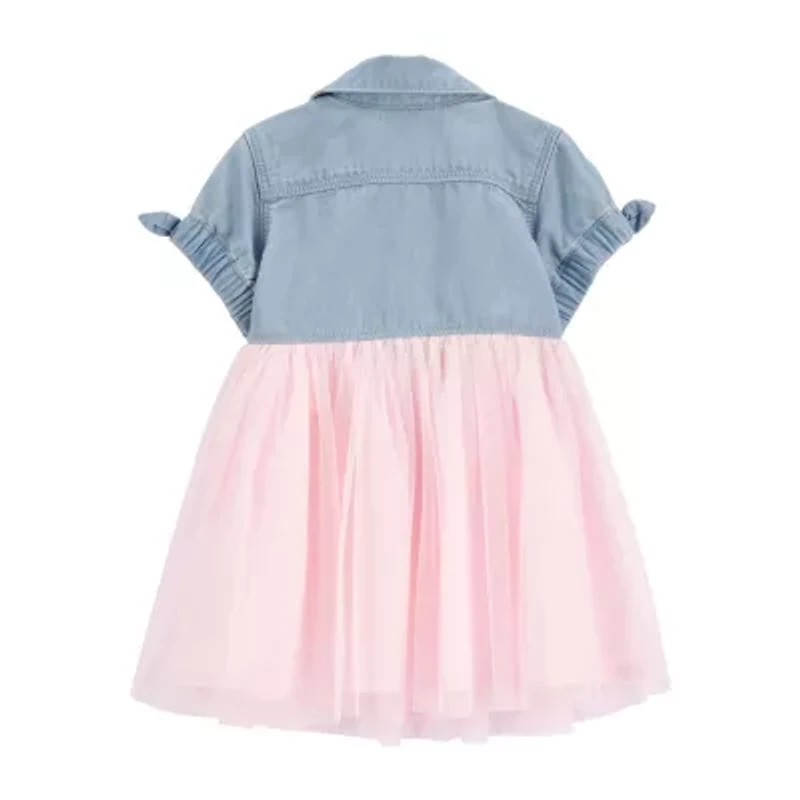 Oshkosh Baby Girls Short Sleeve Fitted A-Line Dress