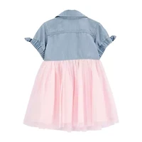 Oshkosh Baby Girls Short Sleeve Fitted A-Line Dress
