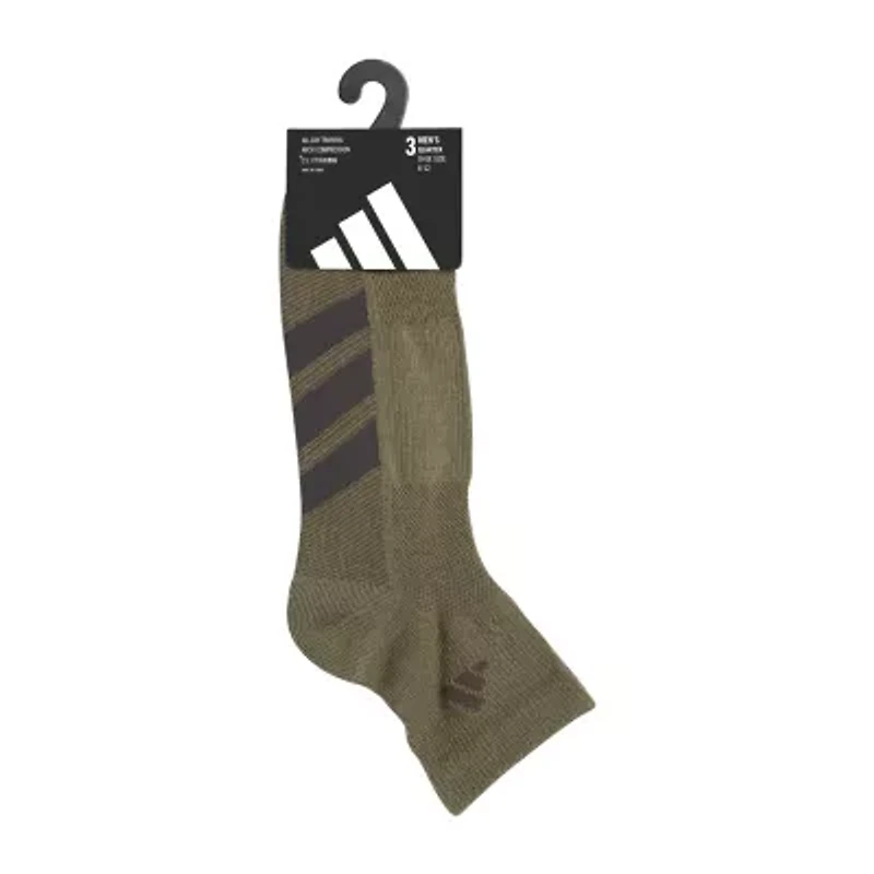 adidas All Day Training Mens Multi-Pack 3 Pair Quarter Ankle Socks