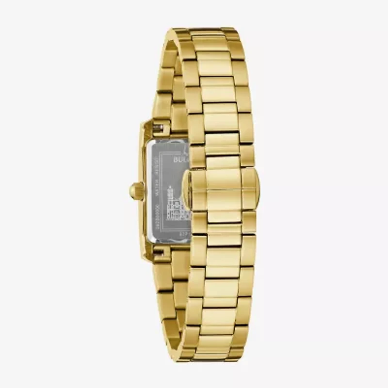Bulova Our Lady Of Guadalupe / Nuestra Señora De Guadalupe Womens Diamond Accent Gold Tone Stainless Steel Bracelet Watch 97p169
