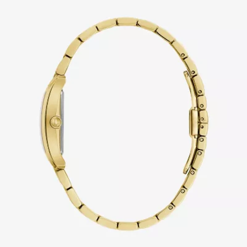 Bulova Our Lady Of Guadalupe / Nuestra Señora De Guadalupe Womens Diamond Accent Gold Tone Stainless Steel Bracelet Watch 97p169