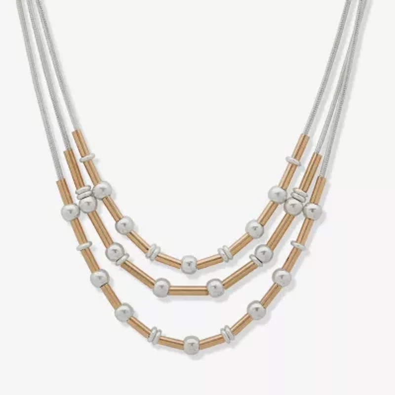 a.n.a Two Tone Womens 16 Inch Strand Necklace