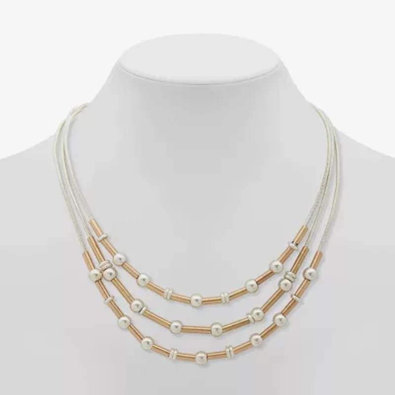 a.n.a Two Tone Womens 16 Inch Strand Necklace