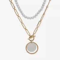 a.n.a Two Tone Womens 16 Inch Strand Necklace