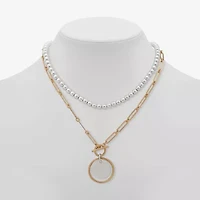 a.n.a Two Tone Womens 16 Inch Strand Necklace