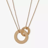 a.n.a Two Tone Womens Surgical Steel 16 Inch Y Necklace