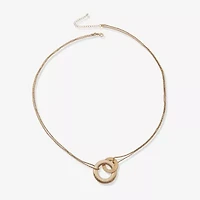 a.n.a Two Tone Womens Surgical Steel 16 Inch Y Necklace