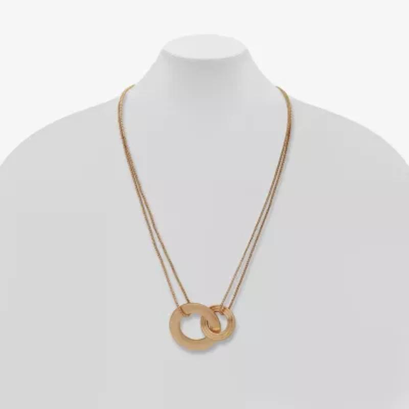 a.n.a Two Tone Womens Surgical Steel 16 Inch Y Necklace