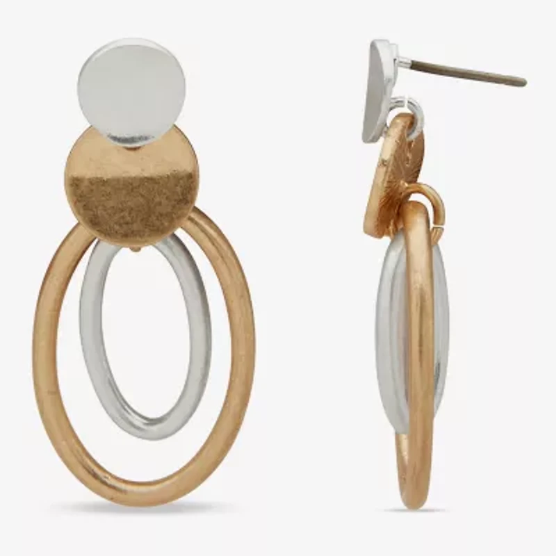 a.n.a Two Tone Womens Drop Earrings