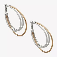 a.n.a Two Tone Womens 58.8mm Hoop Earrings
