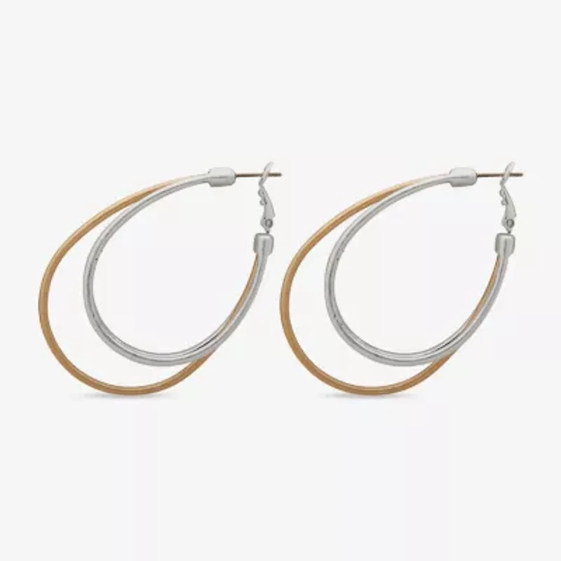 a.n.a Two Tone Womens 58.8mm Hoop Earrings