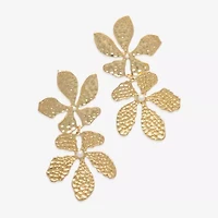 Bijoux Bar Gold Tone Womens Flower Drop Earrings