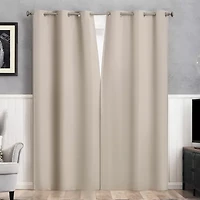 Sun Zero Glynn Magnetic Closure Grommet Top 100% Blackout Set of 2 Curtain Panel