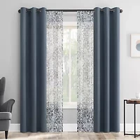Sun Zero Arbor Print Grommet Top Blackout Set of 4 Curtain Panel