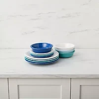 Fiesta Coastal Blues Bistro Coupe 12-pc. Dinnerware Set